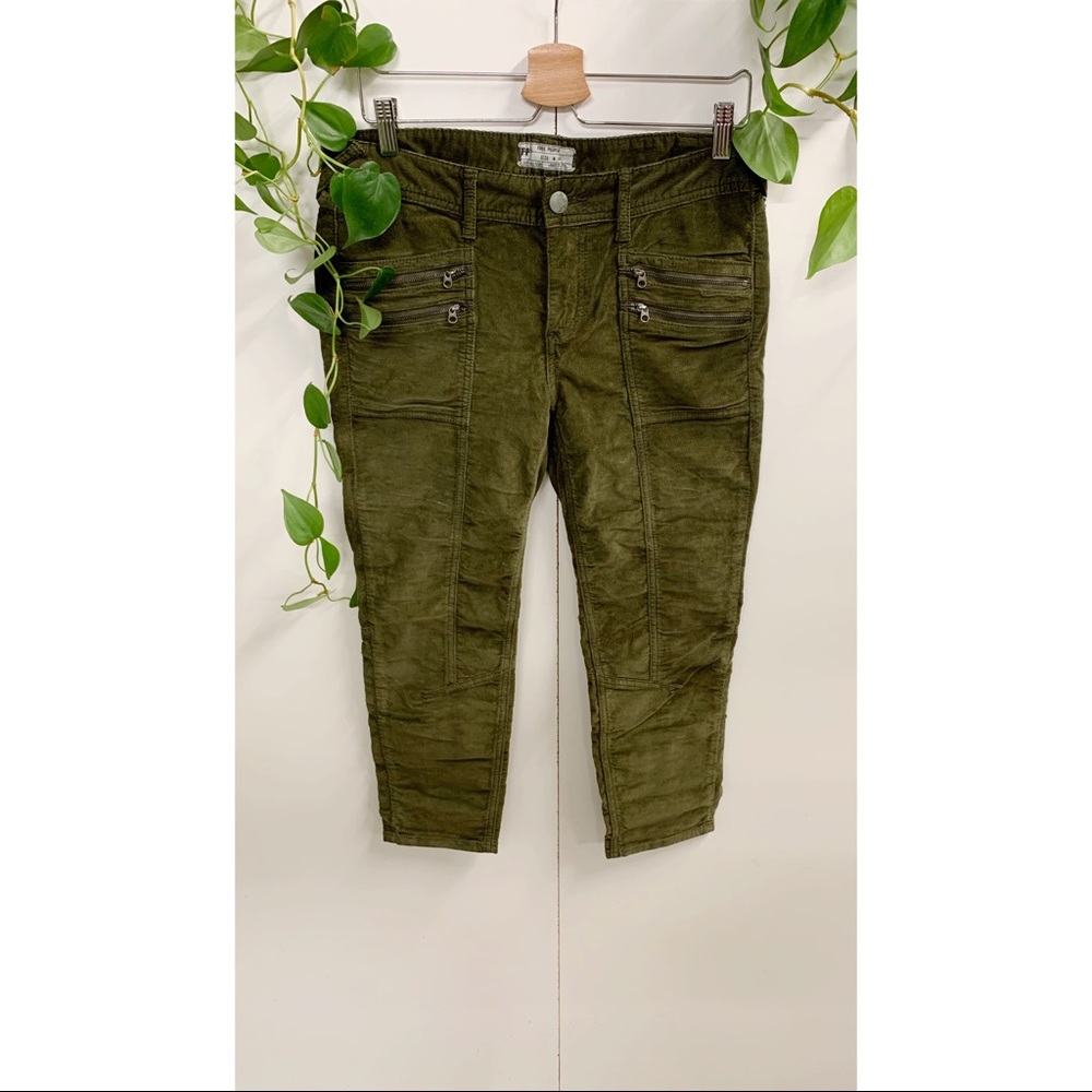 Free People Army Green Corduroy Pants 🍂🍁